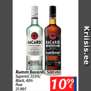 Allahindlus - Rumm Bacardi, 500 ml