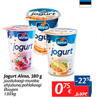 Allahindlus - Jogurt Alma, 380 g