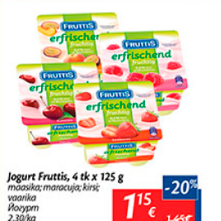 Allahindlus - Jogurt Fruttis, 4 tk x 125 g