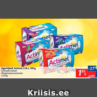 Allahindlus - joogurtijook Actimel, 8 tk x 100 g