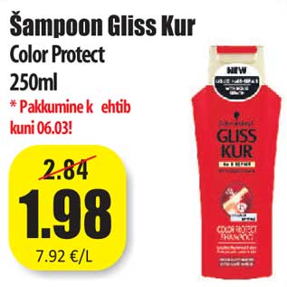 Allahindlus - Šampoon Gliss Kur Color Protect 250ml