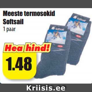 Allahindlus - Meeste termosokid Softsail 1 paar