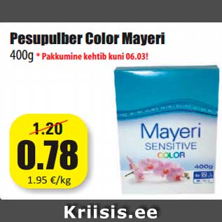 Allahindlus - Pesupulber Color Mayeri 400g