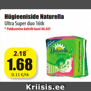 Allahindlus - Hügieeniside Naturella