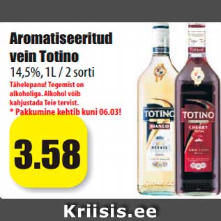 Allahindlus - Aromatiseeritud vein Totino