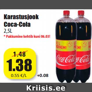 Allahindlus - Karastusjook Coca-Cola 2,5L