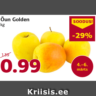 Allahindlus - Õun Golden kg