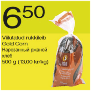 Allahindlus - Viilutatud rukkileib Gold Corn