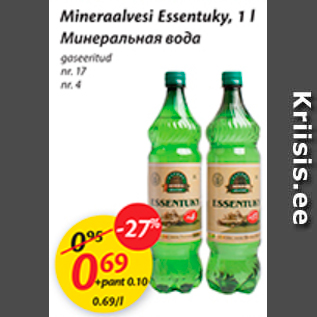 Allahindlus - Mineraalvesi Essentuky, 1 l