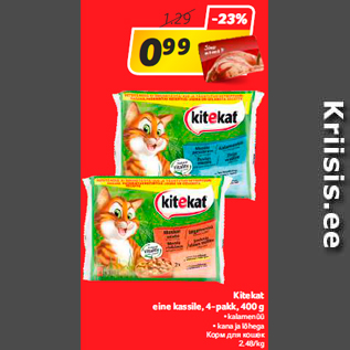 Allahindlus - Kitekat eine kassile, 4-pakk, 400 g