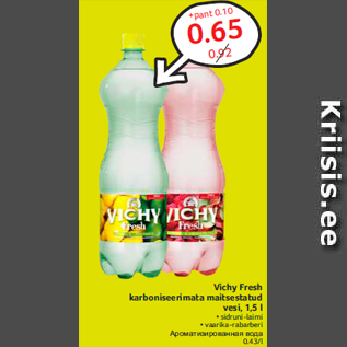 Allahindlus - Vichy Fresh karboniseerimata maitsestatud vesi, 1,5 l