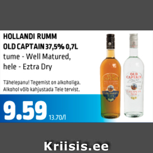 Allahindlus - HOLLANDI RUMM OLD CAPTAIN