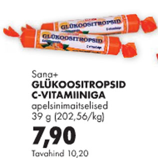 Allahindlus - Sana+ Glükoositropsid c-vitamiiniga