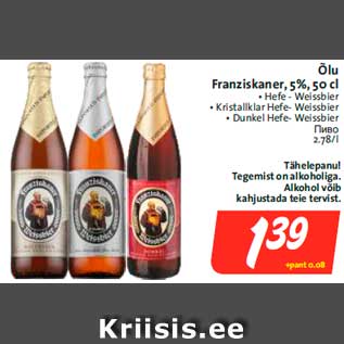 Allahindlus - Õlu Franziskaner, 5%, 50 cl