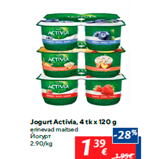 Allahindlus - Jogurt Activia, 4 tk x 120 g