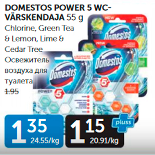 Allahindlus - DOMESTOS POWER 5 WC-VÄRSKENDAJA 55 G