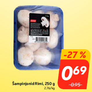 Allahindlus - Šampinjonid Rimi, 250 g