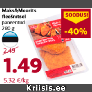 Allahindlus - Maks&Moorits fileešnitsel paneeritud 280 g