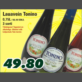 Allahindlus - Lauavein Tonino