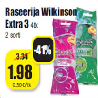 Allahindlus - Raseerija Wilkinson Extra 34tk 2 sorti