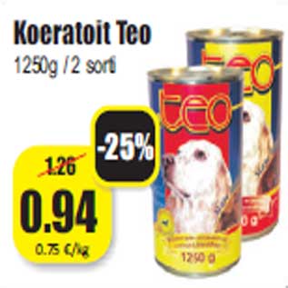 Allahindlus - Koeratoit Teo 1250g / 2 sorti