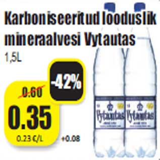 Allahindlus - Karboniseeritud looduslik mineraalvesi Vytautas 1,5L