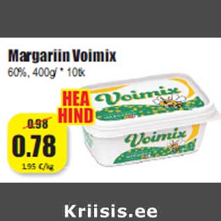 Allahindlus - Margariin Voimix 60%, 400g/ * 10tk