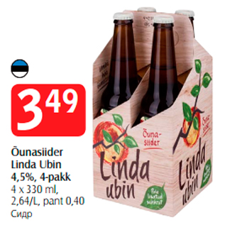 Allahindlus - Õunasiider Linda Ubin 4,5%, 4-pakk