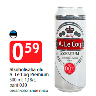 Allahindlus - Alkoholivaba õlu A. Le Coq Premium