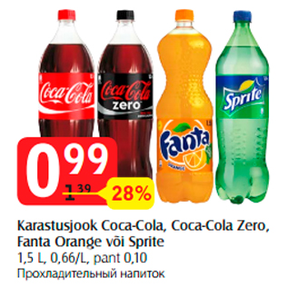 Allahindlus - Karastusjook Coca-Cola, Coca-Cola Zero, Fanta Orange või Sprite