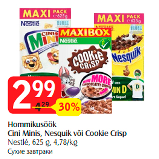 Allahindlus - Hommikusöök Cini Minis, Nesquik või Cookie Crisp