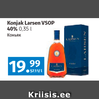 Allahindlus - Konjak Larsen VSOP 40% 0,35 l