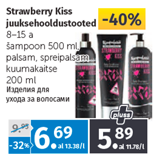 Allahindlus - Strawberry Kiss juuksehooldustooted 8–15 a