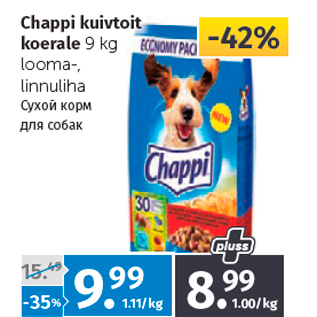 Allahindlus - Chappi kuivtoit koerale 9 kg