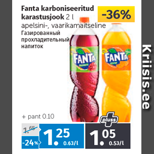 Allahindlus - Fanta karboniseeritud karastusjook 2 l