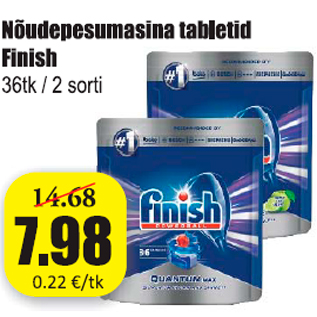 Allahindlus - Nõudepesumasina tabletid Finish