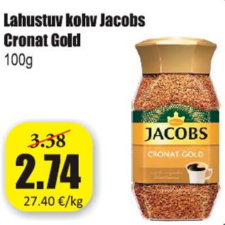 Allahindlus - Lahustuv kohv Jacobs Cronat Gold 100 g