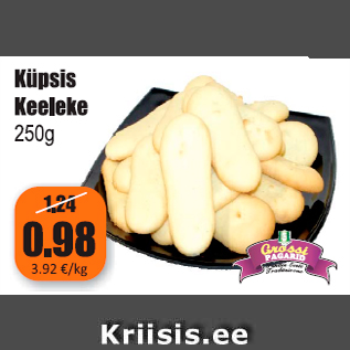 Allahindlus - Küpsis Keeleke 250 g