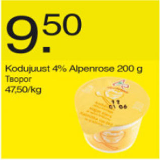 Allahindlus - Kodujuust 4% Alpenrose