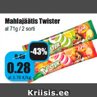 Allahindlus - Mahlajäätis Twister