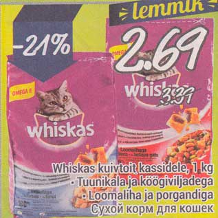 Allahindlus - Whiskas kuivtoit kassidele, 1 kg