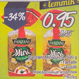 Allahindlus - Panzani Mini-pasta, 500 g