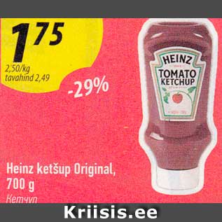 Allahindlus - Heinz ketšup Original, 700 g