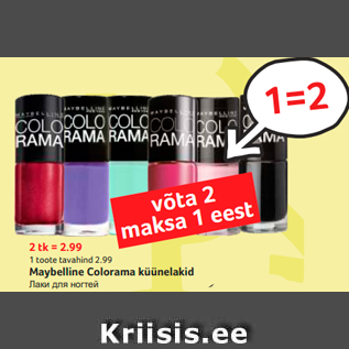 Allahindlus - Maybelline Colorama küünelakid