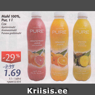 Allahindlus - Mahl 100%, Pur, 1 L