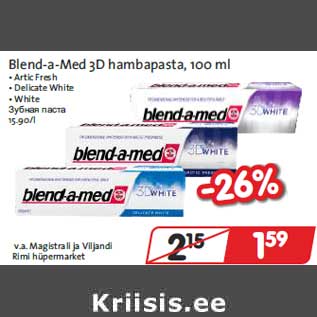 Allahindlus - Blend-a-Med 3D hambapasta,