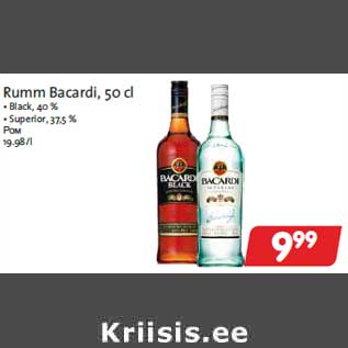 Allahindlus - Rumm Bacardi, 50 cl