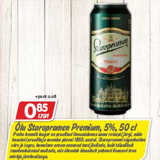 Allahindlus - Õlu Staropramen Premium,