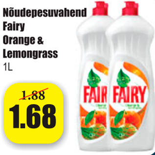 Allahindlus - Nõudepesuvahend Fairy Orange & Lemongrass