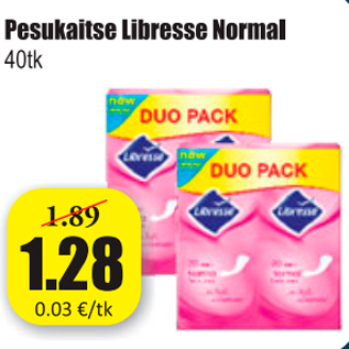 Allahindlus - Pesukaitse Libresse Normal